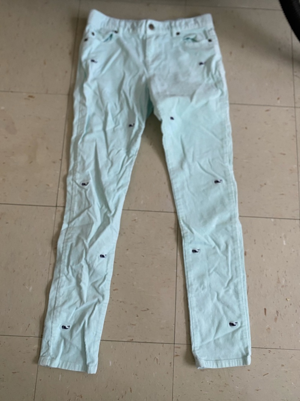 Vineyard Vines Mint green Whale Corduroy Pants Girls 14